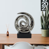 Silver Ceramics Swirl Sculpture - Prezents.com