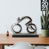 Silver Ceramics Abstract Cycling Sculpture - Prezents.com