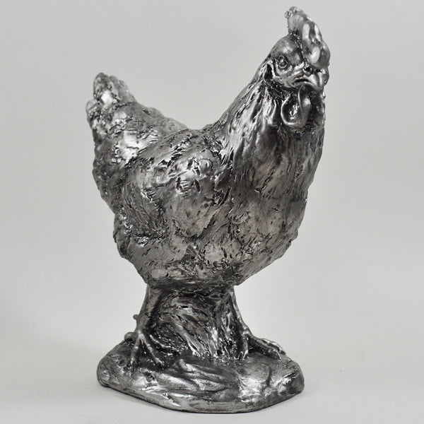Silver Chicken Sculpture - Prezents.com