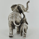 Mother & Baby Elephant Silver Sculpture - Prezents.com