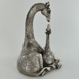 Mother & Baby Giraffe Silver Sculpture - Prezents.com