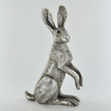 Poppy Hare Antique Silver Effect Sculpture by Harriet Glen