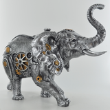 Silver Steampunk Style Elephant Ornament Home Decor Animal Sculpture