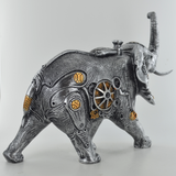 Silver Steampunk Style Elephant Ornament Home Decor Animal Sculpture