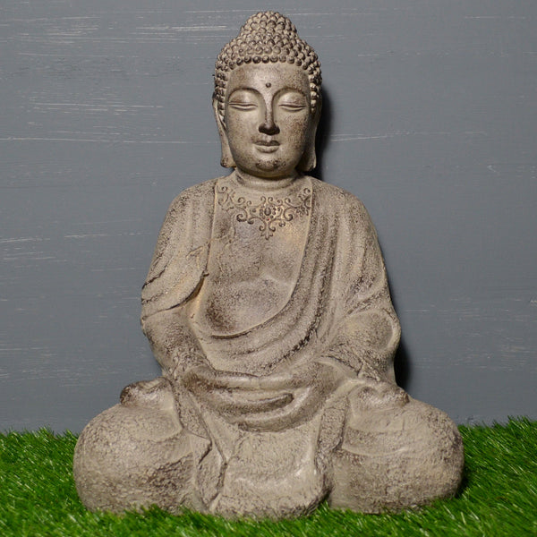 Large Stone Effect Sitting Buddha Sculpture - Prezents.com