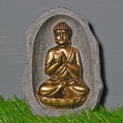 Sitting Buddha in Stone Sculpture - Prezents.com