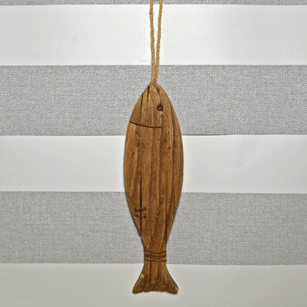 Nautical Hanging Wood Fish- Large
