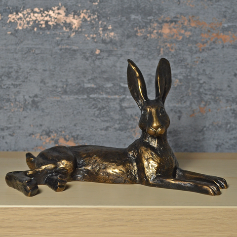 Bluebell Hare Bronze Effect Sculpture by Harriet Glen