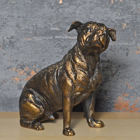 Staffordshire Bull Terrier Bronze Effect Sculpture - Prezents.com