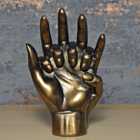 Hands Entwined Bronze Effect Sculpture