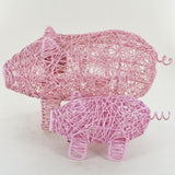 Pink Wire Wrapped Pigs- Set of Two
