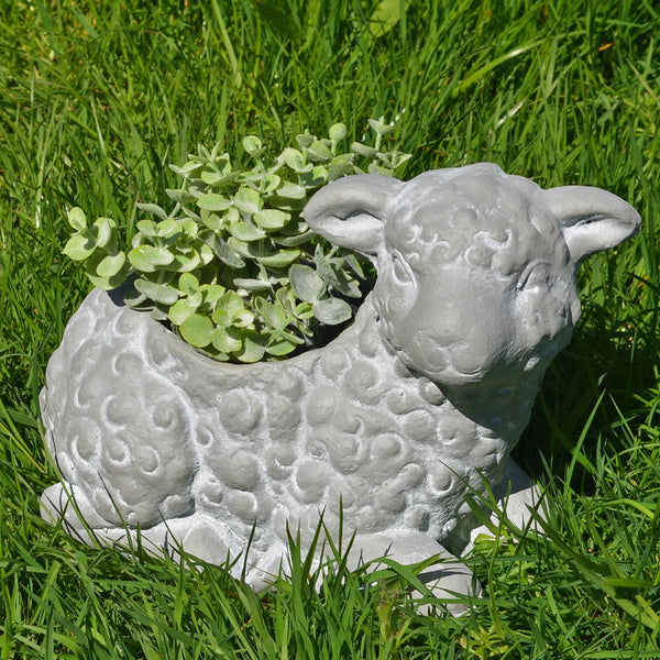 Lamb Shaped Concrete Effect Plant Pot - Prezents.com