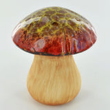 Rounded Red & Green Ceramic Toadstool for the Garden - Prezents.com
