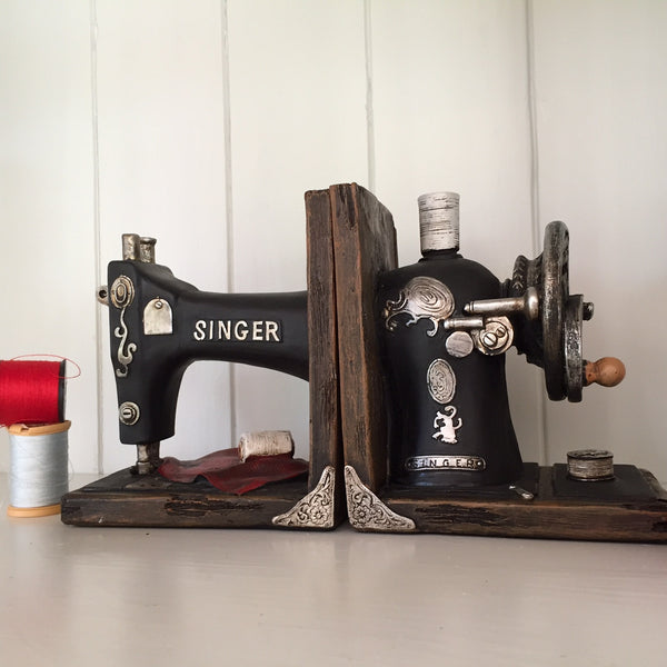 Singer Sewing Machine Book Ends - Prezents.com